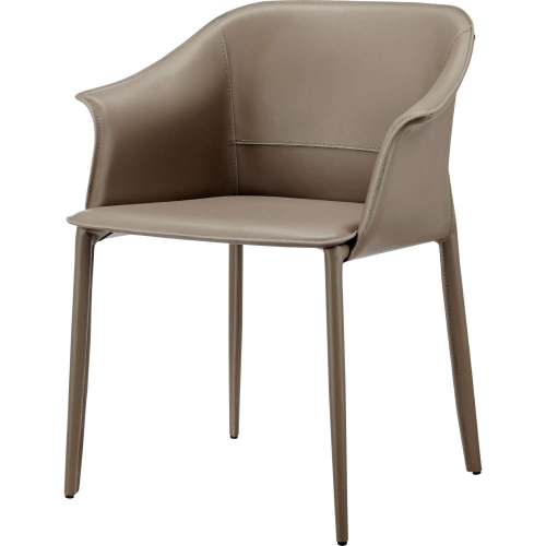 Callie Dining Arm Chair in Light Mocha Brown Recycled Leather